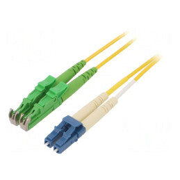 Patch cord cu fibră | OS2 | E2000/APC,LC/UPC | 1m | LSZH | galben | AL-9E2000LC-01I