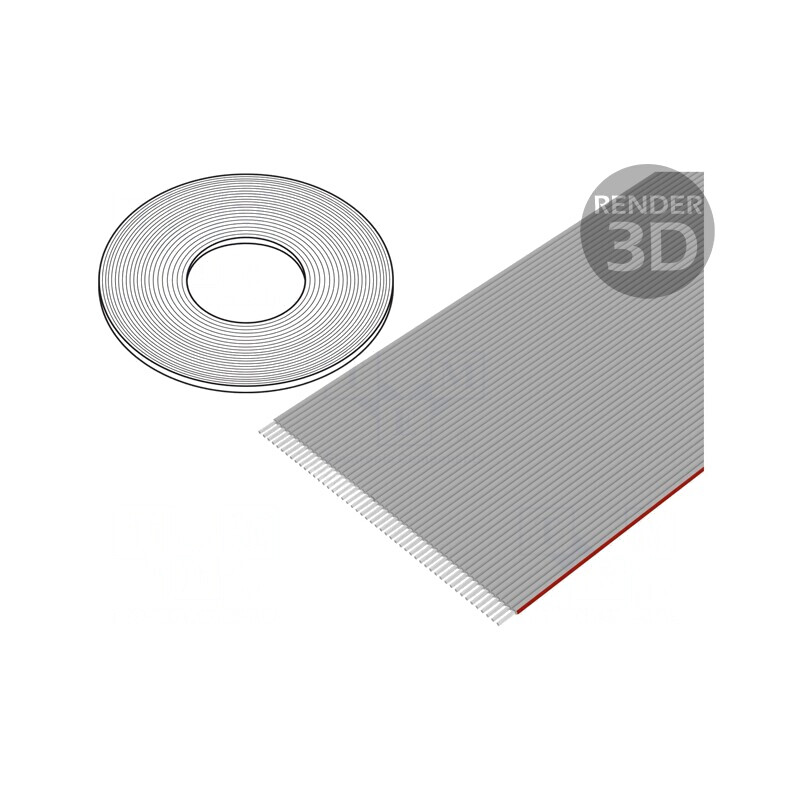 Cablu bandă 1mm neecranat PVC gri 50x28AWG | Electronic-mag.ro | Componente Electronice