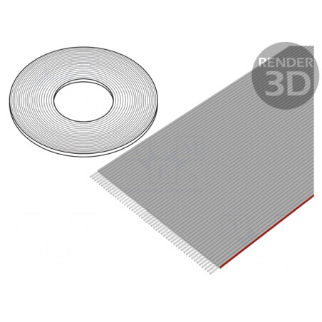 Cablu bandă 1mm neecranat PVC gri 50x28AWG | Electronic-mag.ro | Componente Electronice