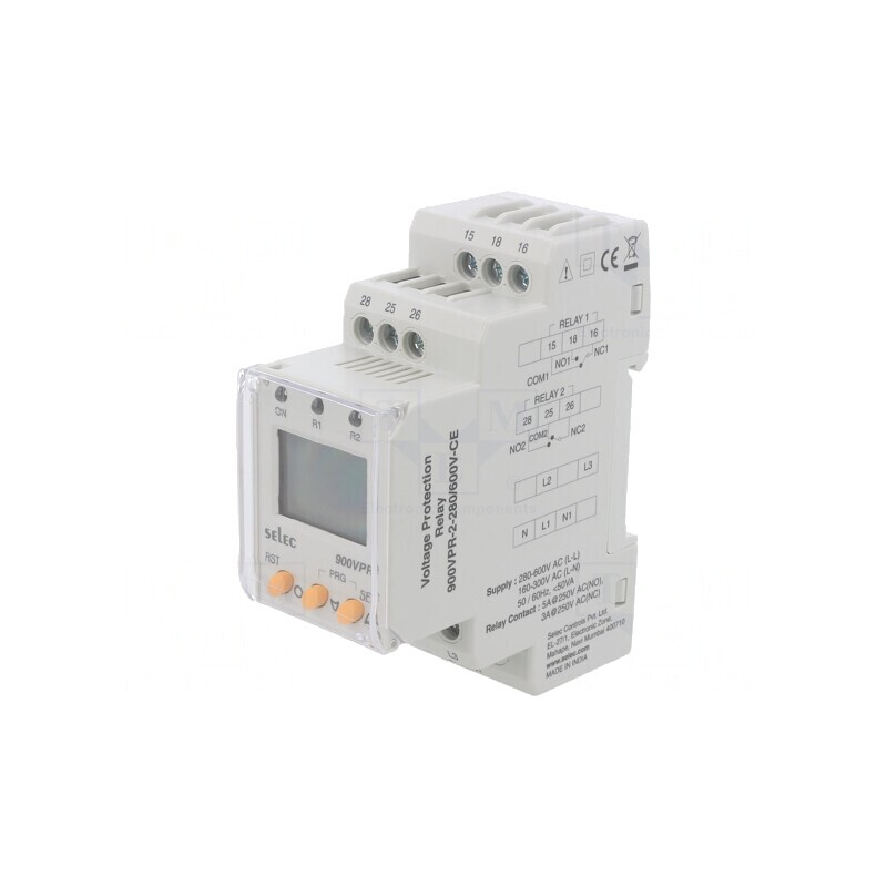 Releu Digital pentru Șină DIN LCD 3 Cifre 900VPR-2-280/600-CE-ROHS | Electronic-mag.ro | Componente Electronice