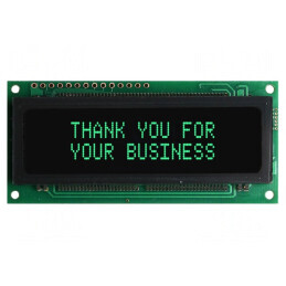 Afișaj VFD Alfanumeric 16x2 Verde 5,34mm 500cd/m2 | Electronic-mag.ro | Componente Electronice