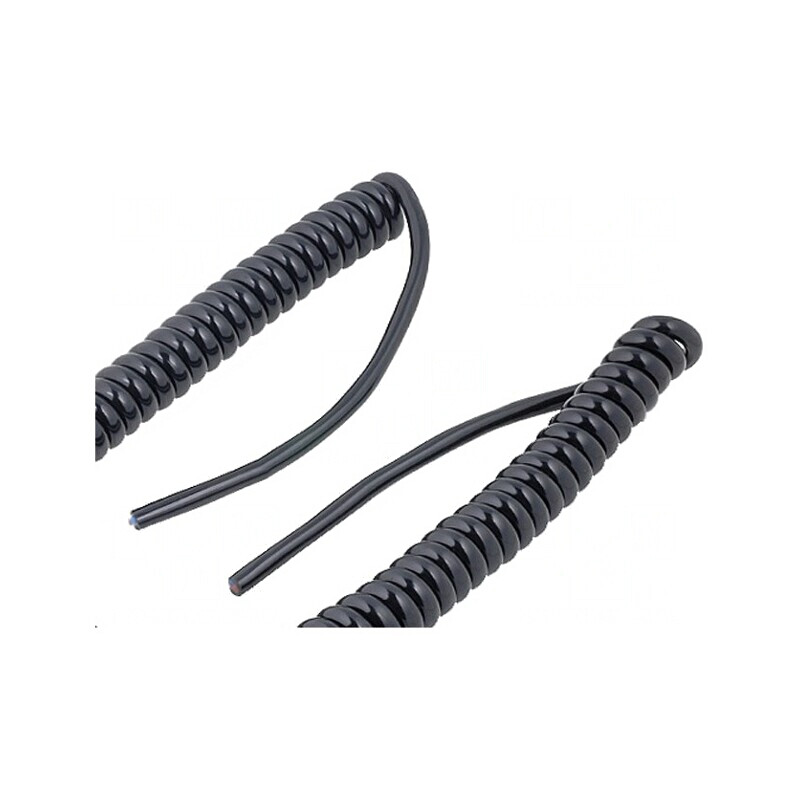 Cablu spiralat H07BQ-F 5G1,5mm2 PUR negru 0,5m 2m