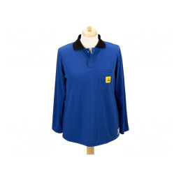 Bluză polo albastră cu mânecă lungă ESD L