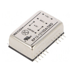 Convertor DC/DC 12W 9-18V la ±15V SMD | Electronic-mag.ro | Componente Electronice