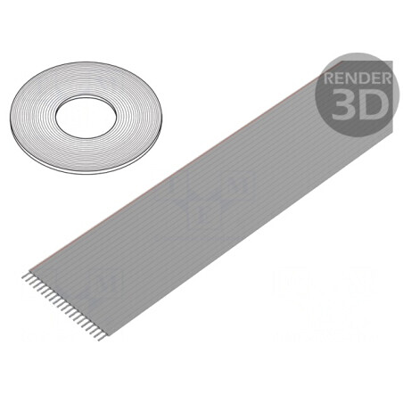 Cablu Bandă 1mm Cu 14x28AWG Neecranat PVC Gri 30M | Electronic-mag.ro | Componente Electronice