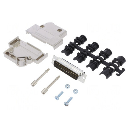 Conector D-Sub 25 PIN Tată 45° Terminal Șurub | Electronic-mag.ro | Componente Electronice