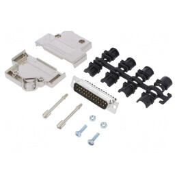 Conector D-Sub 25 PIN Tată 45° Terminal Șurub | Electronic-mag.ro | Componente Electronice