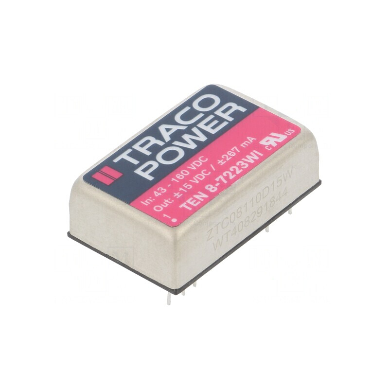 Convertor DC/DC 8W 43-160V la 15V/-15V TEN 8-7223WI | Electronic-mag.ro | Componente Electronice Convertor DC/DC 8W 43-160V la 15V/-15V TEN 8-7223WI | Electronic-mag.ro | Componente Electronice
