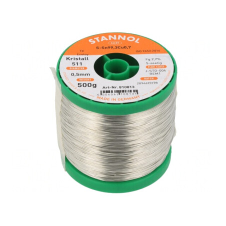 Sârmă de lipit fără plumb 0,5kg 500um | Electronic-mag.ro | Componente Electronice