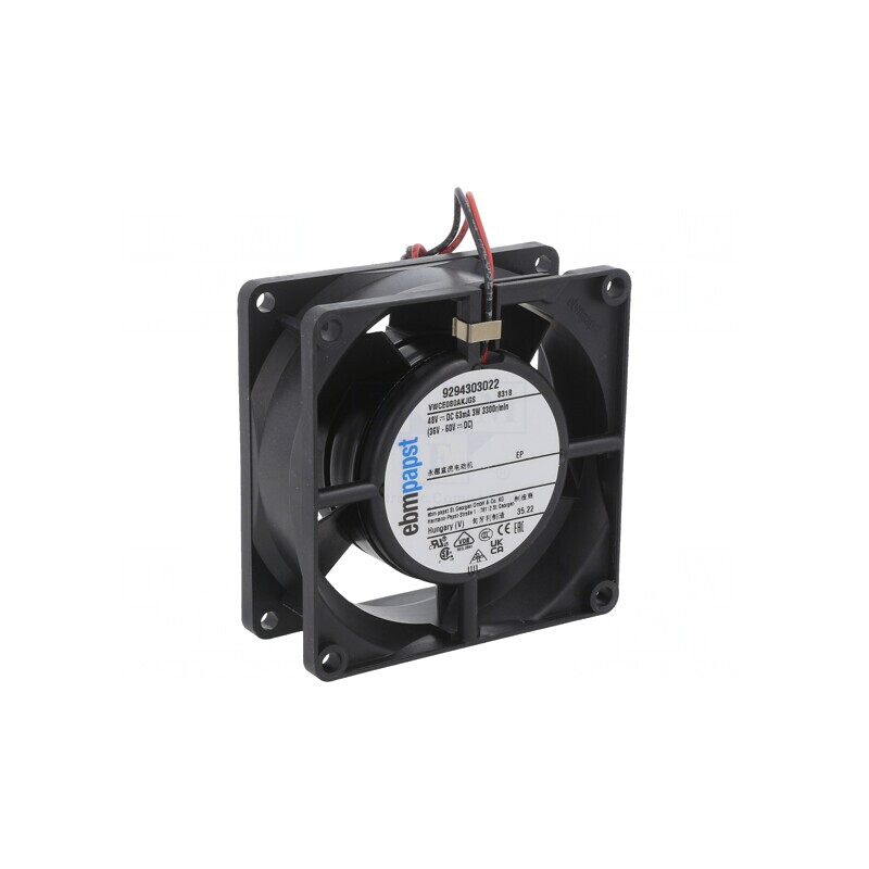 Ventilator axial 48V DC 80x80x32mm 54m3/h 36dBA cu bilă | Electronic-mag.ro | Componente Electronice
