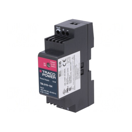 Alimentator pulsatoriu șină DIN 15W 24V 0,63A | Electronic-mag.ro | Componente Electronice