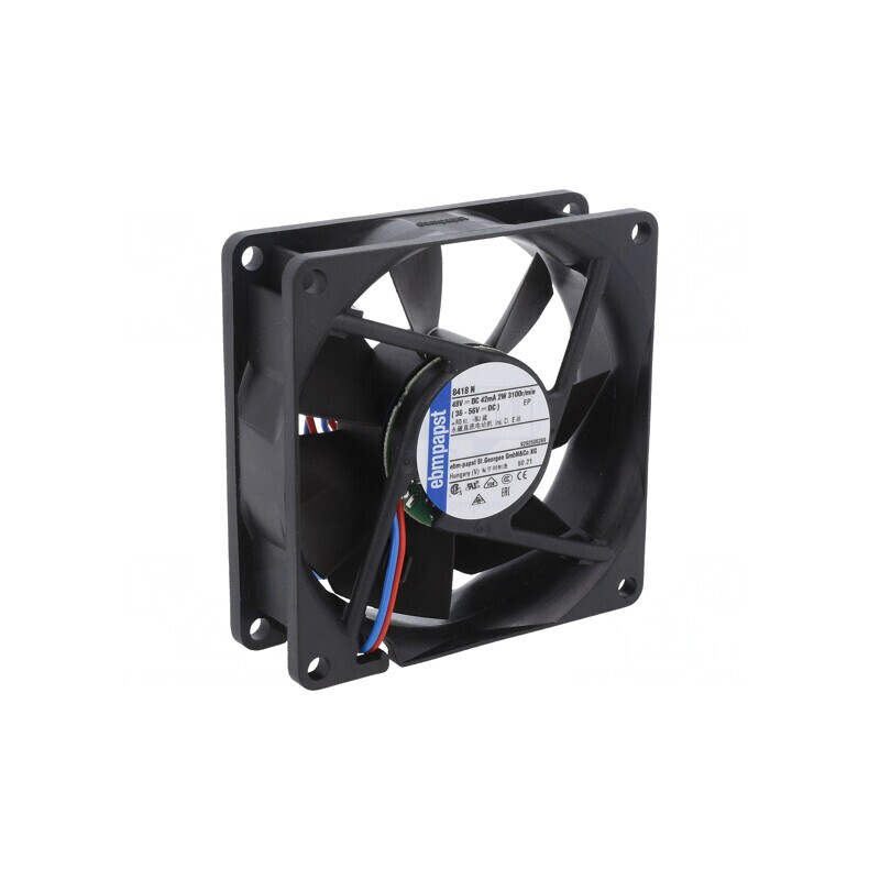 Ventilator Axial 48VDC 80x80x25mm 69m3/h 32dBA | Electronic-mag.ro | Componente Electronice