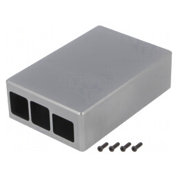 Carcasă Aluminiu Gri pentru Raspberry Pi 4 B | Electronic-mag.ro | Componente Electronice