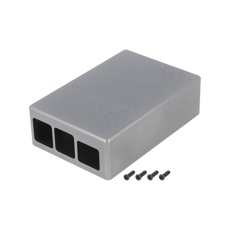 Carcasă Aluminiu Gri pentru Raspberry Pi 4 B | Electronic-mag.ro | Componente Electronice