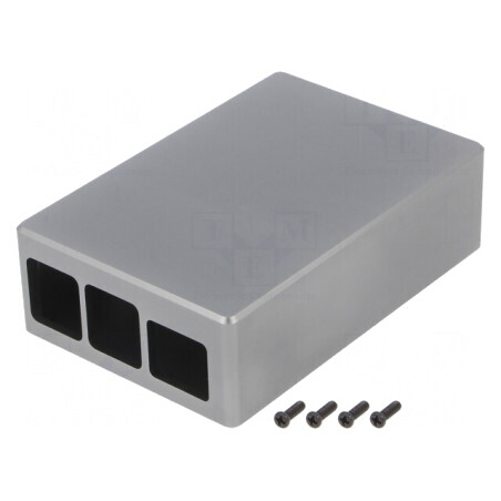 Carcasă Aluminiu Gri pentru Raspberry Pi 4 B | Electronic-mag.ro | Componente Electronice