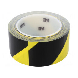 Bandă de avertizare galben-negru autoadezivă 33m x 50mm | Electronic-mag.ro | Componente Electronice