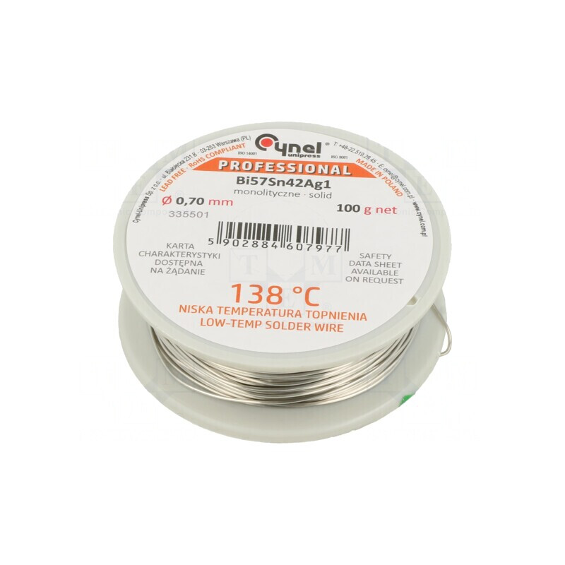 Sârmă de lipit fără plumb 0,7mm 100g | Electronic-mag.ro | Componente Electronice