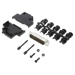 Conector D-Sub 25-Pini Tată Drept cu Terminal Șurub pe Cablu | Electronic-mag.ro | Componente Electronice
