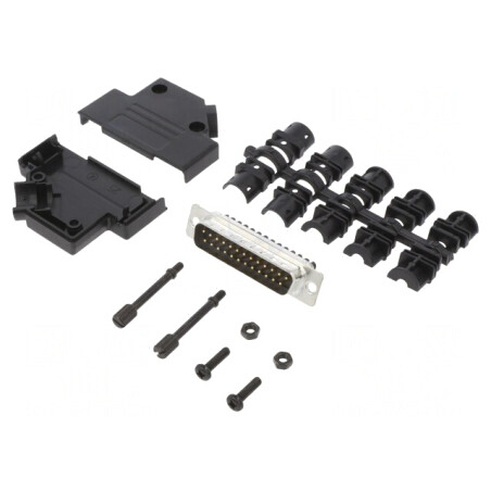 Conector D-Sub 25-Pini Tată Drept cu Terminal Șurub pe Cablu | Electronic-mag.ro | Componente Electronice