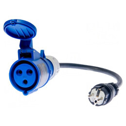 Adaptor de priză monofazat | 32A | ştecăr EU | 265V | IP40 | 