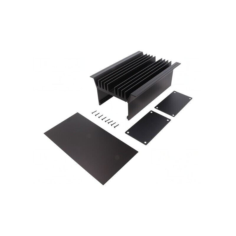 Radiator negru aluminiu anodizat 80x143mm WAG 100 SA | Electronic-mag.ro | Componente Electronice