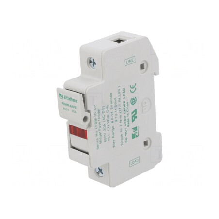Clemă siguranțe cilindrice 10x38mm pentru șină DIN 30A 600V | Electronic-mag.ro | Componente Electronice