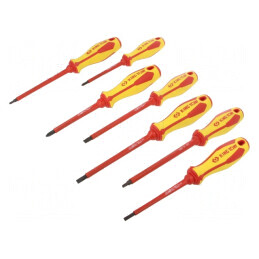 Set şurubelniţe izolate 7 bucăți Pozidriv și plată | Electronic-mag.ro | Componente Electronice