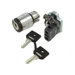 Comutator rotativ cu cheie 22mm 2 NO negru XB4BG21 | Electronic-mag.ro | Componente Electronice