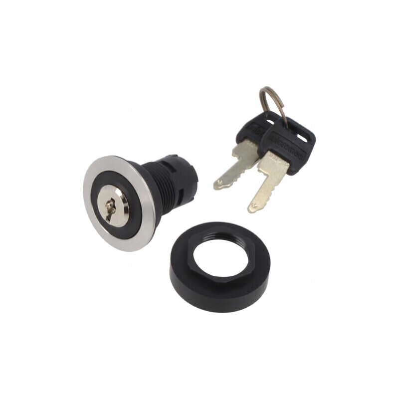 Comutator Rotativ cu Cheie 22mm IP65 2 P poziții | Electronic-mag.ro | Componente Electronice