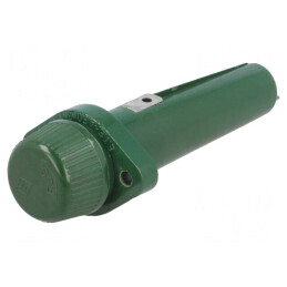 Clemă siguranțe cilindrice verde 10x85mm 6,3A 3kV pe panou