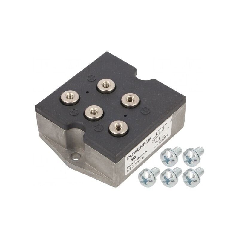 Punte redresoare trifazată 1,6kV 58A modul PSD 55/16 | Electronic-mag.ro | Componente Electronice Punte redresoare trifazată 1,6kV 58A modul PSD 55/16 | Electronic-mag.ro | Componente Electronice