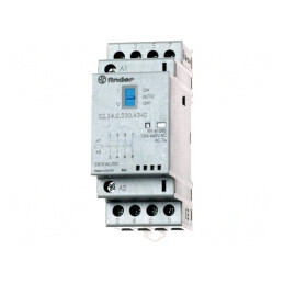 Contactor: 4-polar pt.instalaţii | 25A | 24VAC,24VDC | NO x4 | IP20 | 22.34.0.024.4340