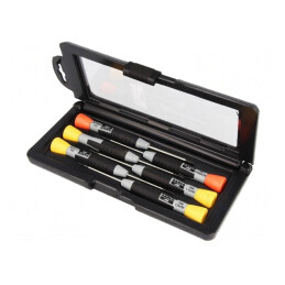 Set 6 Șurubelnițe Phillips și Plate cu Cutie din Plastic | Electronic-mag.ro | Componente Electronice
