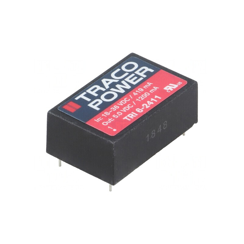 Convertor DC/DC 6W 18-36V la 5V 1,2A DIP24 TRI 6-2411 | Electronic-mag.ro | Componente Electronice