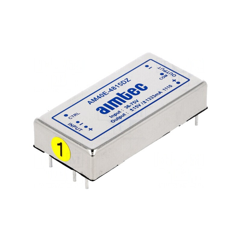 Convertor DC/DC 40W 36-75V la 15V/ -15V AM40E-4815DZ | Electronic-mag.ro | Componente Electronice Convertor DC/DC 40W 36-75V la 15V/ -15V AM40E-4815DZ | Electronic-mag.ro | Componente Electronice