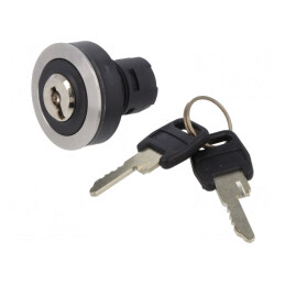 Comutator rotativ cu cheie 22mm IP65 2 poziții | Electronic-mag.ro | Componente Electronice