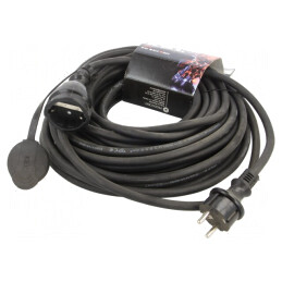Prelungitor Negru 20m 16A 3x2,5mm2 | Electronic-mag.ro | Componente Electronice