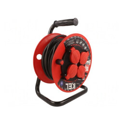 Prelungitor bobinat 4 prize negru 3x1,5mm2 | Electronic-mag.ro | Componente Electronice