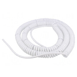 Cablu spiralat neecranat alb 1,5m 5,25m