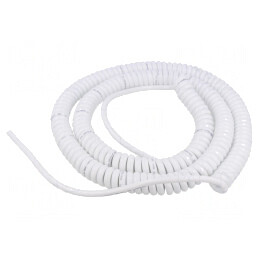 Cablu spiralat neecranat alb 1,5m 5,25m | Electronic-mag.ro | Componente Electronice