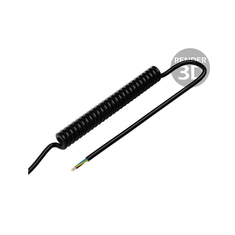 Cablu spiralat neecranat 1,5m negru | Electronic-mag.ro | Componente Electronice