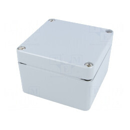 Carcasă universală aluminiu gri 124x125x81mm | Electronic-mag.ro | Componente Electronice