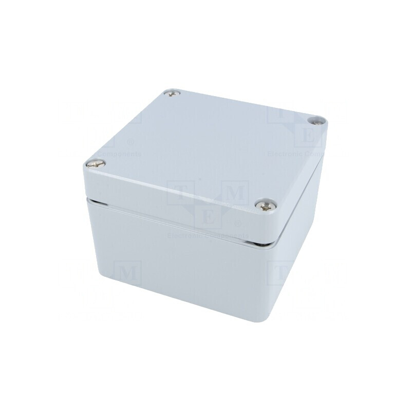 Carcasă universală aluminiu gri 124x125x81mm | Electronic-mag.ro | Componente Electronice