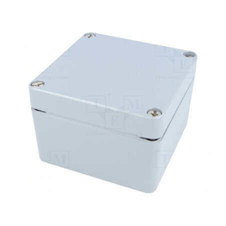 Carcasă universală aluminiu gri 124x125x81mm | Electronic-mag.ro | Componente Electronice