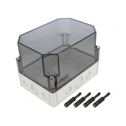 Carcasă Universală TK PC Gri IP66 130x180x137 mm | Electronic-mag.ro | Componente Electronice