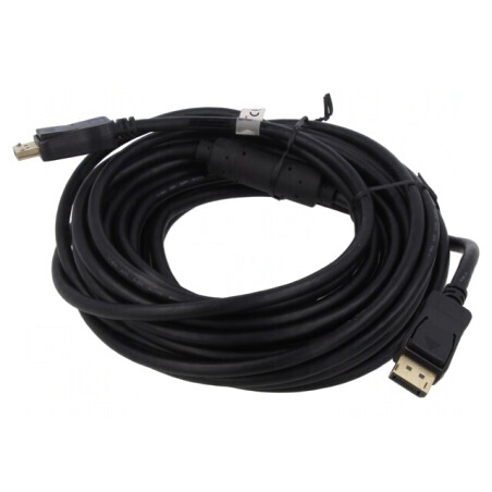 Cablu DisplayPort 1.2 cu Amplificator 10m Negru | Electronic-mag.ro | Componente Electronice