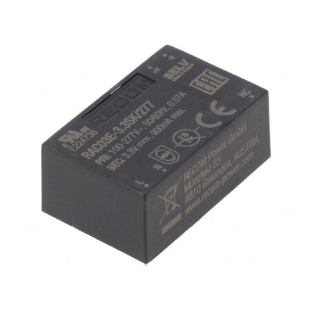 Convertor AC/DC 3W 85-305VAC 3.3VDC 900mA PCB 4000V | Electronic-mag.ro | Componente Electronice