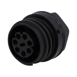 Conector Circular Soclu Mamă 7 Pin Nichelat Buccaneer 900