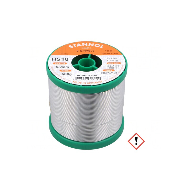Sârmă de lipit fără plumb 0,8mm 0,5kg HS10 | Electronic-mag.ro | Componente Electronice