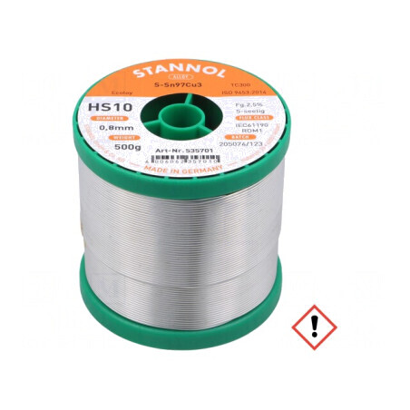 Sârmă de lipit fără plumb 0,8mm 0,5kg HS10 | Electronic-mag.ro | Componente Electronice
